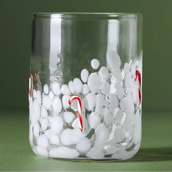Anthropologie Other - Anthropologie festive icon juice glass *candy cane* NEW!